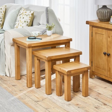 Solid Oak : Bộ Đôn Gỗ Sồi - 03 Món